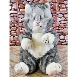 Vintage timi Large Gray Tabby Cat Plush from Philippines #A94